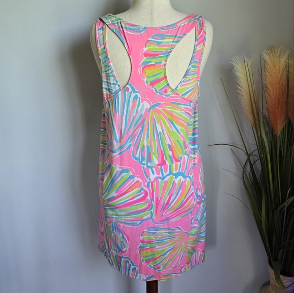Lilly Pulitzer Monterey Tropical Pink Pout Shellabrate Swing Dress SZ Large - Picture 5 of 11